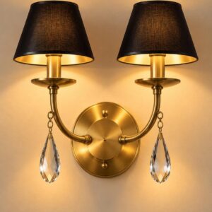 ASTRAEA TWIN SHADE BRASS SCONCE