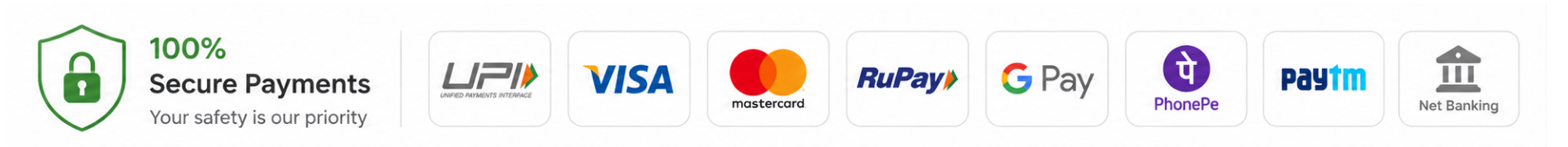 100% Secure Payments