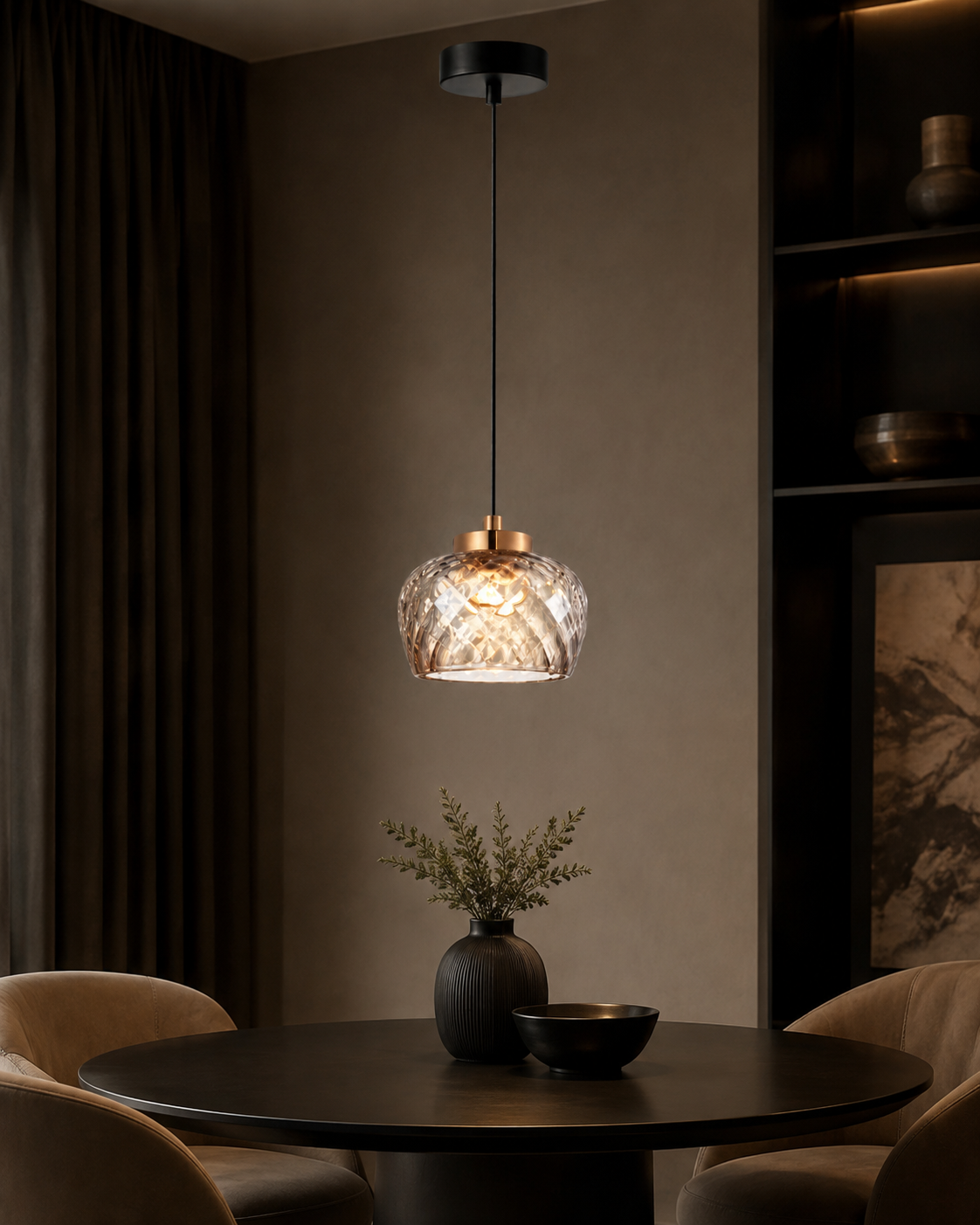 AURELIA AMBER CRYSTAL PENDANT LIGHT