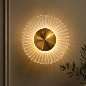 SOLARA FLUTED GLASS HALO WALL LIGHT